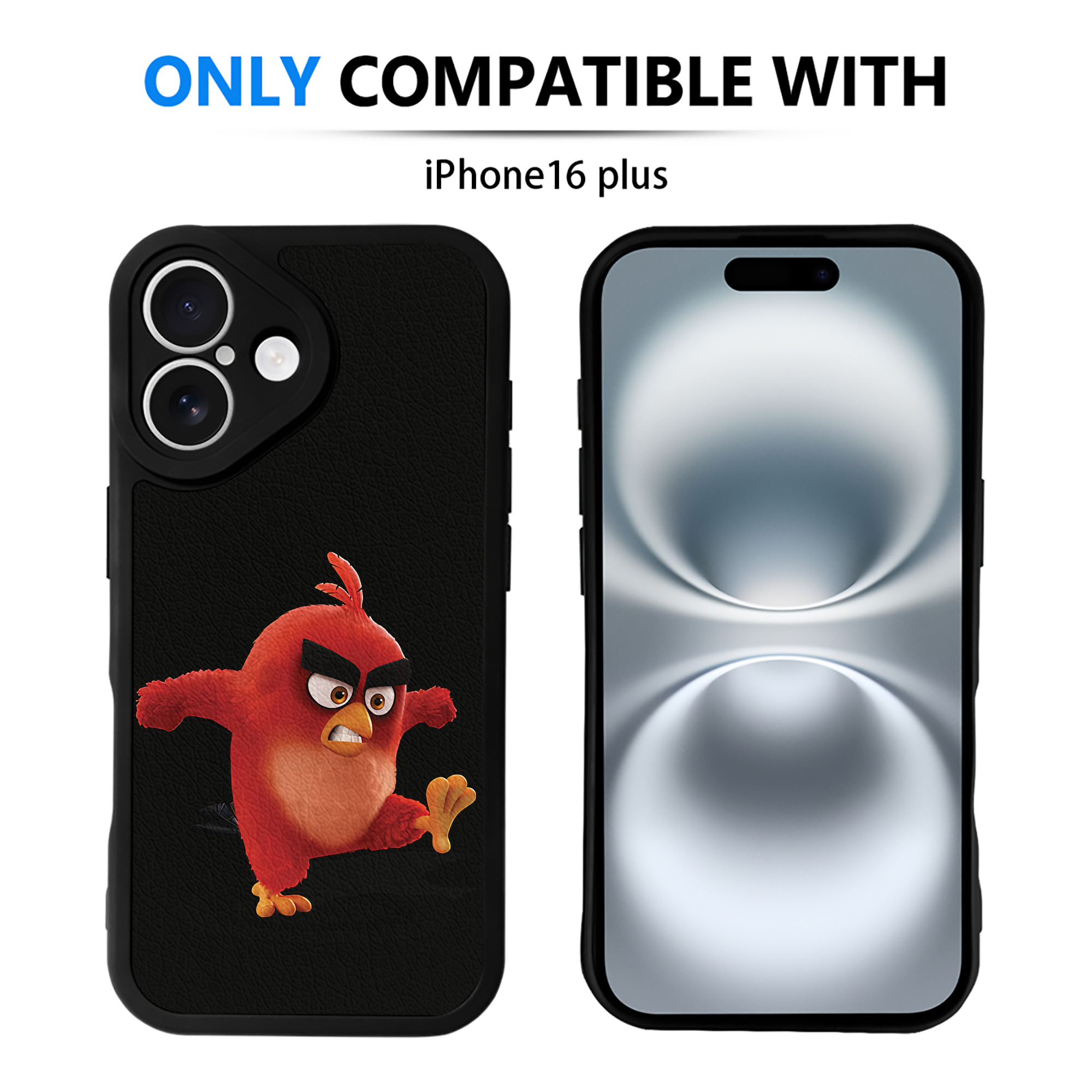 （画像用） Angry Birds アングリーバード 【iPhone 16シリーズ対応】シリコンスマホケース（レザー調） 材質：シリコン